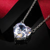 Wholesale Ladies Elegant Heartshaped Copper Love Necklace With Mixed Gem Inlay And Single Zircon