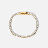 Wholesale Ladies Elegant Retro Stainless Steel Bracelet With 14K Gold Inlaid Zircon And Geometric Design
