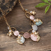 Wholesale Ladies Enamel Geometric Starfish Zinc Alloy Necklace With Paint Oil Processing And Irregular Flower Design