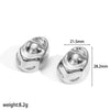 Wholesale Ladies Exaggerated Geometric Stainless Steel Button Shaped Electroplated Earrings