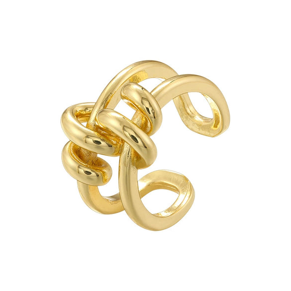 Wholesale Ladies Fashion Elegant Light Luxury Copper Ring Inlaid With Pearls Flower Geometric Design