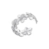 Wholesale Ladies Fashion Elegant Light Luxury Copper Ring Inlaid With Pearls Flower Geometric Design