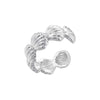 Wholesale Ladies Fashion Elegant Light Luxury Copper Ring Inlaid With Pearls Flower Geometric Design