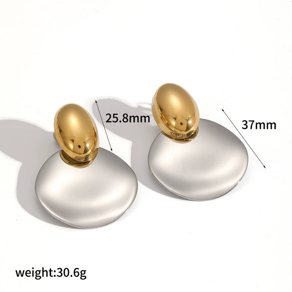 Wholesale Ladies Fashion Geometric Stainless Steel Electroplated Earrings