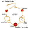 Wholesale Ladies Fashion Jewelry Czech Glass Ring Bracelet In Stainless Steel With Geometric Shape And Electroplating