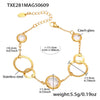 Wholesale Ladies Fashion Jewelry Czech Glass Ring Bracelet In Stainless Steel With Geometric Shape And Electroplating