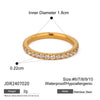 Wholesale Ladies Fashion Jewelry Stainless Steel Full Circle Ring With White Zircon Geometric Pattern And Electroplating Treatment