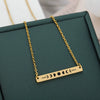 Wholesale Ladies Fashion Jewelry Stainless Steel Moon Eclipse Pendant Clavicle Chain With Crossbar Snake Bone Chain And Geometric Design Electroplating