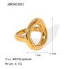 Wholesale Ladies Fashion Jewelry Stainless Steel Oval Hollow Closed Ring With Geometric Wave Style And Electroplating Treatment