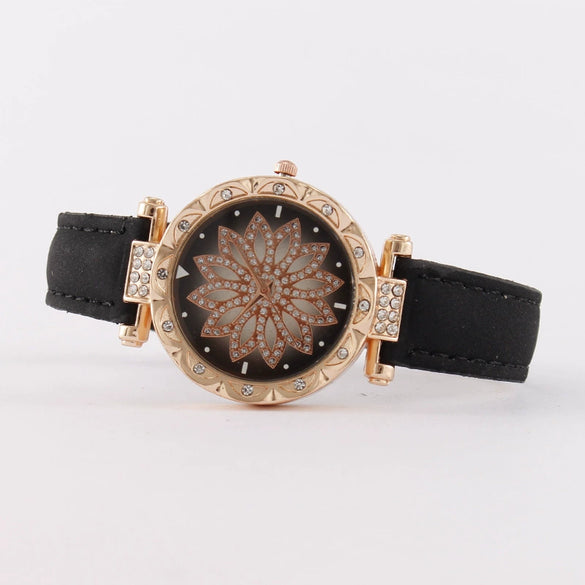 Wholesale Ladies Fashion Quartz Watch With Alloy Case Leather Strap And Round Dial