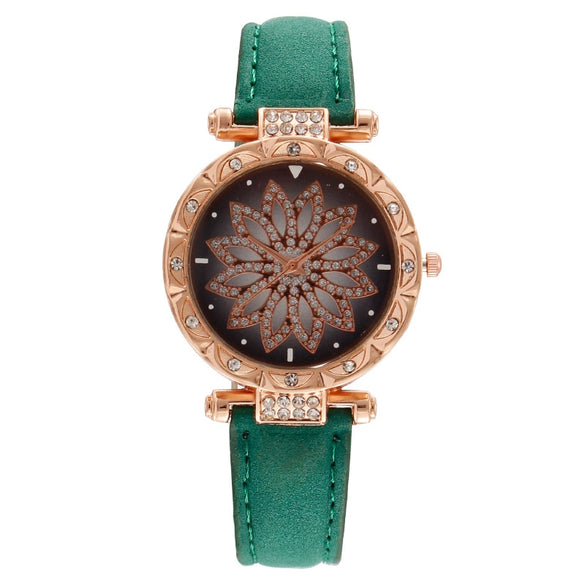 Wholesale Ladies Fashion Quartz Watch With Alloy Case Leather Strap And Round Dial