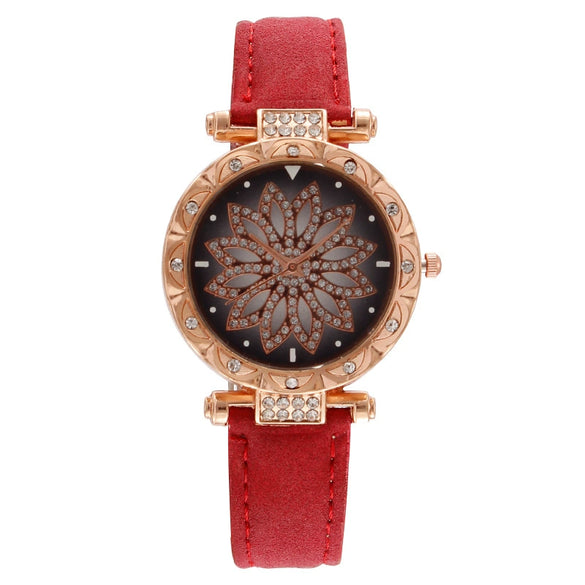 Wholesale Ladies Fashion Quartz Watch With Alloy Case Leather Strap And Round Dial