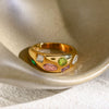 Wholesale Ladies Fashion Ring In 18K Gold Plated Stainless Steel With Geometric Design And Electroplating Treatment