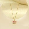 Wholesale Ladies Fashion Stainless Steel Bow Zircon Titanium Steel Necklace With Electroplating Treatment