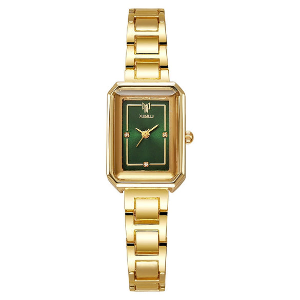 Wholesale Ladies Fashionable Small Square Thin Strap Quartz Watch With Iron Strap Alloy Case