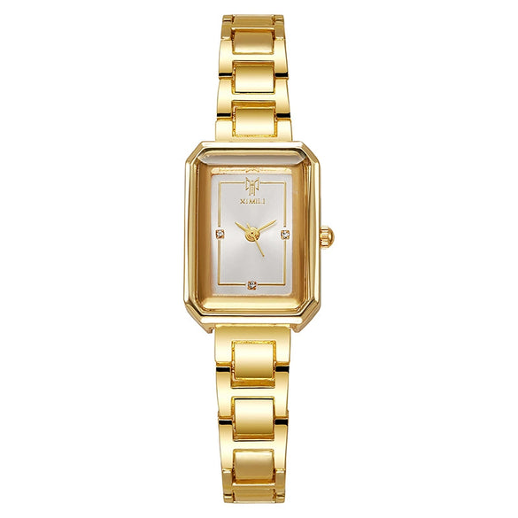 Wholesale Ladies Fashionable Small Square Thin Strap Quartz Watch With Iron Strap Alloy Case