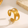 Wholesale Ladies Geometric Cross Stainless Steel Ring With Electroplating