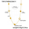 Wholesale Ladies Geometric Ferris Wheel Stainless Steel And Czech Glass Real Gold Plated Long Necklace