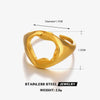 Wholesale Ladies Geometric Hollow Stainless Steel Hip Hop Ring With Bright Polished Finish