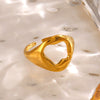 Wholesale Ladies Geometric Hollow Stainless Steel Hip Hop Ring With Bright Polished Finish
