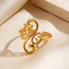 Wholesale Ladies Geometric Pattern Stainless Steel Electroplated Ring