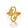 Wholesale Ladies Geometric Pattern Stainless Steel Electroplated Ring