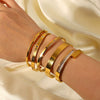 Wholesale Ladies Geometric Retro Zircon Stainless Steel Electroplated Bracelet Jewelry