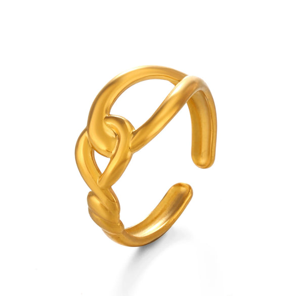 Wholesale Ladies Geometric Stainless Steel Cross Ring Gold Plated