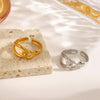Wholesale Ladies Geometric Stainless Steel Cross Ring Gold Plated