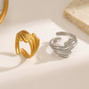 Wholesale Ladies Geometric Stainless Steel Electroplated Ring Jewelry
