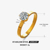 Wholesale Ladies Geometric Stainless Steel Electroplated Zircon Inlaid Ring