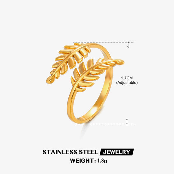 Wholesale Ladies Geometric Stainless Steel Open Adjustable Electroplated Ring Jewelry