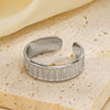 Wholesale Ladies Geometric Stainless Steel Open Adjustable Ring 18K Gold Plated