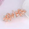 Wholesale Ladies Hair Accessories Alloy Nickelfree Plated Electroplated Cat's Eye Flower Hair Clip