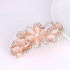 Wholesale Ladies Hair Accessories Alloy Nickelfree Plated Electroplated Cat's Eye Flower Hair Clip