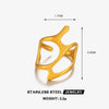 Wholesale Ladies Hip Hop Retro Irregular Geometric Stainless Steel Opening Ring With Electroplating