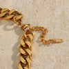 Wholesale Ladies Hiphop Stainless Steel Necklace With Geometric Pattern And Cuban Chain Electroplated