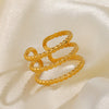 Wholesale Ladies Ins Style Popular Open Adjustable Geometric Stainless Steel Electroplated Ring