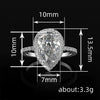 Wholesale Ladies Jewelry Creative Shining Drop Shaped Zircon Copper Ring With Geometric Pattern High End Style