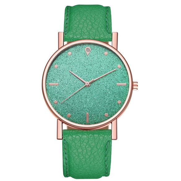 Wholesale Ladies Leisure Quartz Watches With Starry Design Alloy Case Imitation Leather Belt And Round Dial