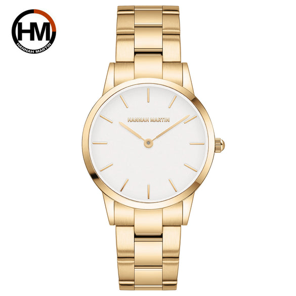 Wholesale Ladies Leisure Waterproof Quartz Watch With Rose Gold Metal Case And Stainless Steel Strap And Clasp Round Dial Mineral Strengthened Glass Mirror