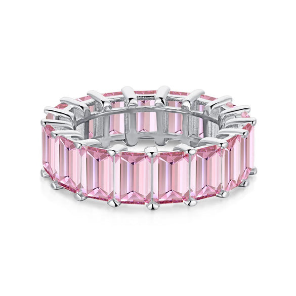 Wholesale Ladies Light Luxury Geometric S925 Sterling Silver Ring With Imitation Diamond And Electroplating