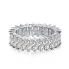 Wholesale Ladies Light Luxury Geometric S925 Sterling Silver Ring With Imitation Diamond And Electroplating