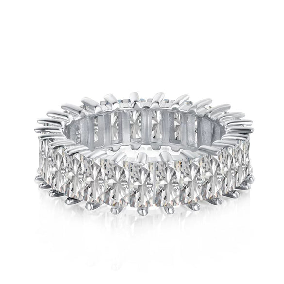 Wholesale Ladies Light Luxury Geometric S925 Sterling Silver Ring With Imitation Diamond And Electroplating