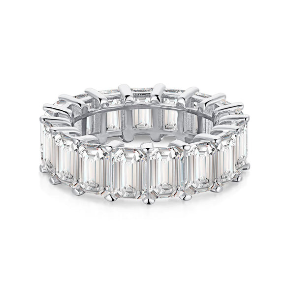 Wholesale Ladies Light Luxury Geometric S925 Sterling Silver Ring With Imitation Diamond And Electroplating