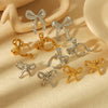 Wholesale Ladies Light Luxury Highend Bow Titanium Steel Electroplated Earrings
