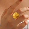 Wholesale Ladies Minimalist Geometric Round Stainless Steel Electroplated Ring