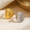 Wholesale Ladies Minimalist Geometric Round Stainless Steel Electroplated Ring