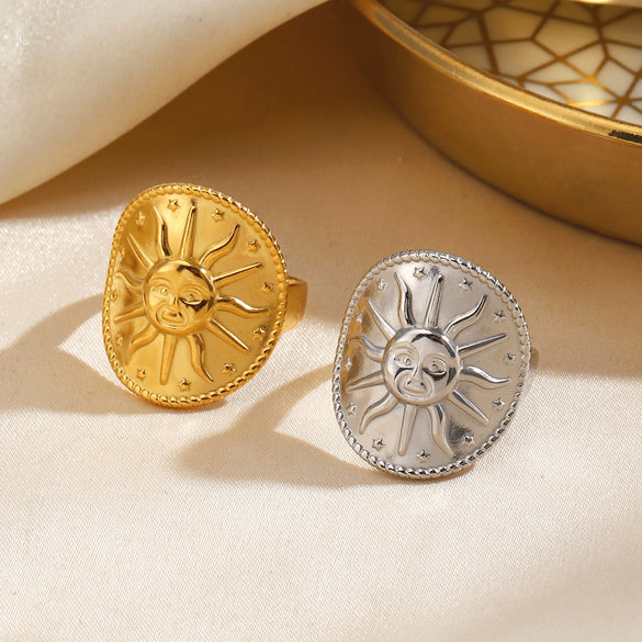 Wholesale Ladies Minimalist Geometric Round Stainless Steel Electroplated Ring