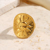 Wholesale Ladies Minimalist Geometric Round Stainless Steel Electroplated Ring